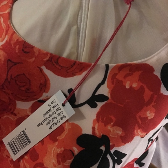 NWT FRANCES VALENTINE Carolyn Dress Rose Floral - Picture 2 of 2